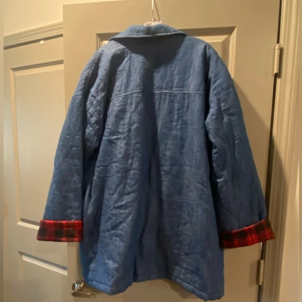 Warm denim and flannel lined jacket.
